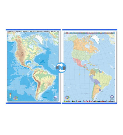 Mapa Mudo P/ fibrón Doble Faz America 95x130 Cm.