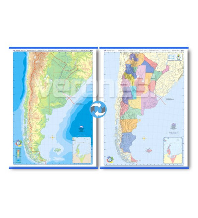 Mapa Mudo P/fibrón Doble Faz Argentina 95x130 Cm.
