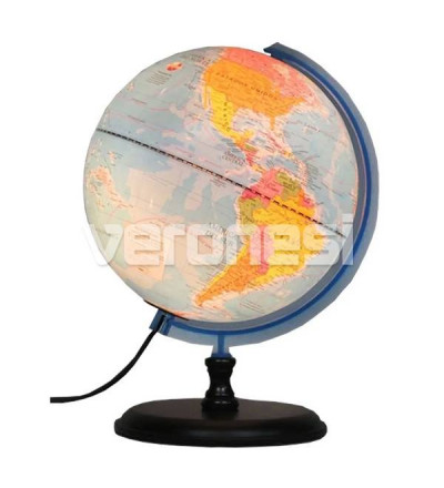 Globo Base Madera Con Luz 30 Cm.